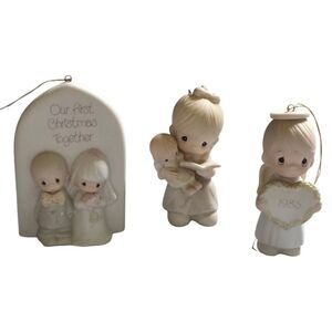 Vintage Precious Moments Cream and White Holiday Ornaments (Set Of 3)